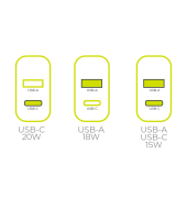 PD20W Wall Charger MO12 white 1x USB-A + 1x USB-C