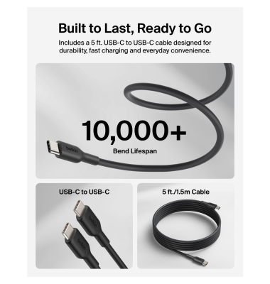 BOOSTCharge 100W USB-C GAN kal.St+Kab.s.WCH025KQ1.5BKB6