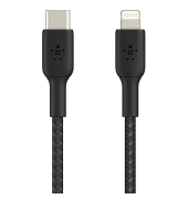 LightningUSB-C Kabel 1m ummantelt, mfi zert., schwarz