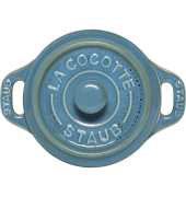 Mini Cocotte Set 4-tlg. rund, Keramik, antik-t&uuml;rkis
