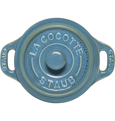 Mini Cocotte Set 4-tlg. rund, Keramik, antik-t&uuml;rkis