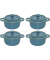 Mini Cocotte Set 4-tlg. rund, Keramik, antik-t&uuml;rkis