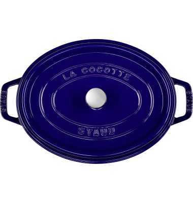 La Cocotte 29cm oval dunkelblau, Gusseisen