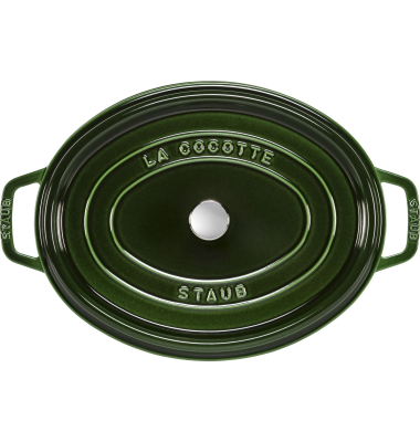La Cocotte 33cm oval, Basilikum-gr&uuml;n, Gusseisen