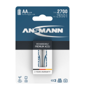 1x2 Ansmann Akku 2700 Mignon AA 2500 mAh