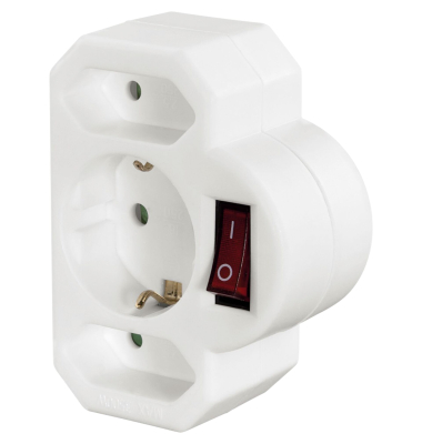 Multistecker, 3-fach mit Schalter Wei&szlig;