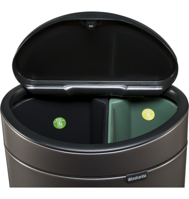 M&uuml;lleimer Touch Bin New,recycle, 23+10 L Platinum