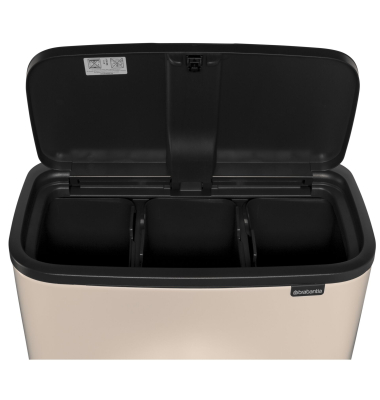 M&uuml;lleimer Bo Touch Bin 3 x 11 L Soft Beige