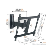 COMFORT TVM 3425 schwarz Full Motion Medium Wandhalterung