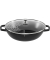 Wok 30 cm mit Deckel Gusseisen, schwarz