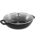 Wok 30 cm mit Deckel Gusseisen, schwarz