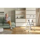Trittleiter 4343100, silber, Aluminium / Kunststoff