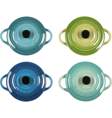 4x1 Le Creuset Mini Braeterset m.Deckel 10x5cm, Meeresbrise