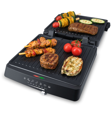 Kontaktgrill 18-74-00, schwarz/silber