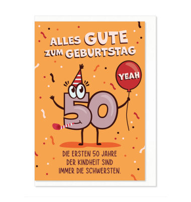 Humorkarte Geburtstag Zahl 50
