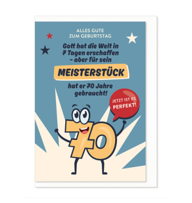 Humorkarte Geburtstag Zahl 70