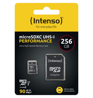 microSDXC 256GB C10 UHS-I U1 Performance Adapte