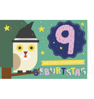 Geburtstagskarten 52-55209 11,5x17 cm 115mm x 170mm (BxH) 9. Geburtstag bunt