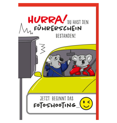 Gl&uuml;ckwunschk. z. F&uuml;hrerschein Humor