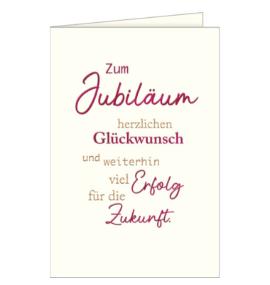 Jubil&auml;umskarte