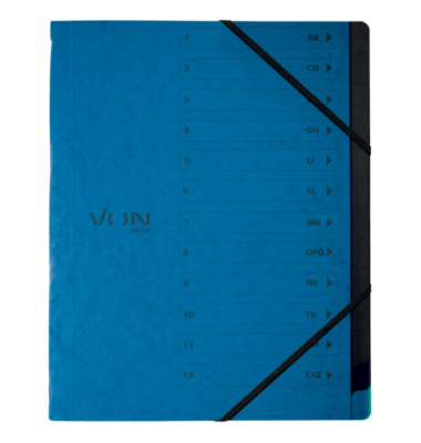 Ordnungsmappe Karton A4 12tlg. blau