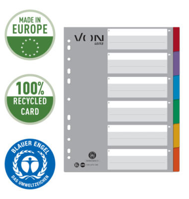 Register Blanko Karton A4 6Tab sortiert