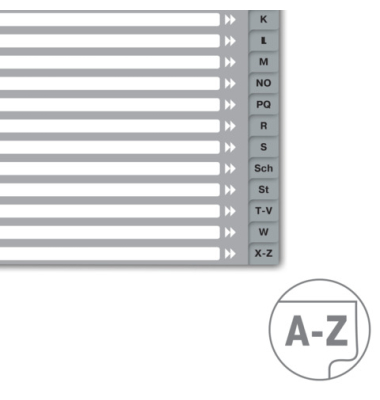 Register A-Z PP 12A4 grau