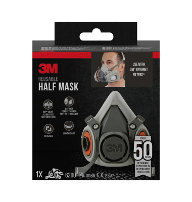 Halbmaske 6200PRO grau TPE Kunststoff 6200PRO