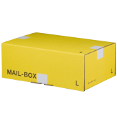 Versandkarton Mail-Box L 821497229010 gelb, bis DIN A4+, innen 395x245x141mm, Pappe