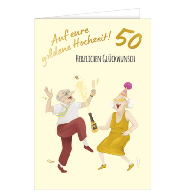 Goldhochzeitskarte Humor
