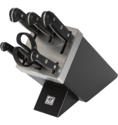 Gourmet Messerblock 7-tlg. selbstsch&auml;rfend, schwarz