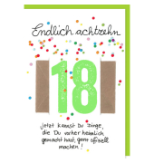 Geburtstagskarte Vollj&auml;hrigkeit 18