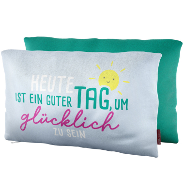 Kissen Happy Greetings blau