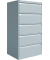H&auml;ngeregistraturschrank DF5645 Original, lichtgrau, 5 Schubladen, 2-bahnig