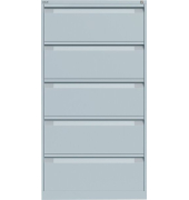 H&auml;ngeregistraturschrank DF5645 Original, lichtgrau, 5 Schubladen, 2-bahnig