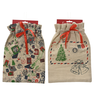 Weihnachtlicher Geschenksack Baumwolle