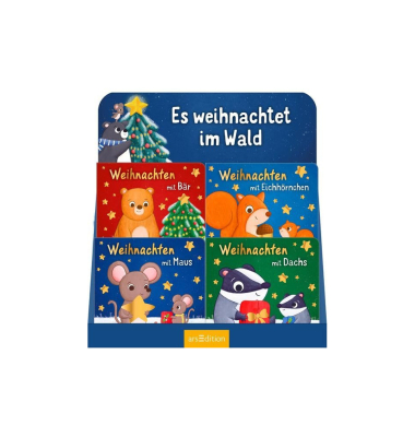 Weihnachtsbuch im Display sortiert