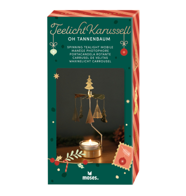 Teelicht-Karussell Oh Tannenbaum Gold