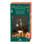 Teelicht-Karussell Schneefl&ouml;ckchen Gold