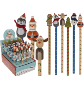 Weihnachtlicher Bleistift mit Figur sortiert