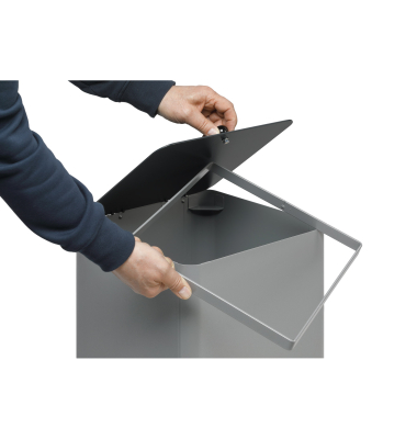 Wertstoffsammelbeh&auml;lter WSG QUADRO 79 21407, 70 Liter, rechteckig, silber