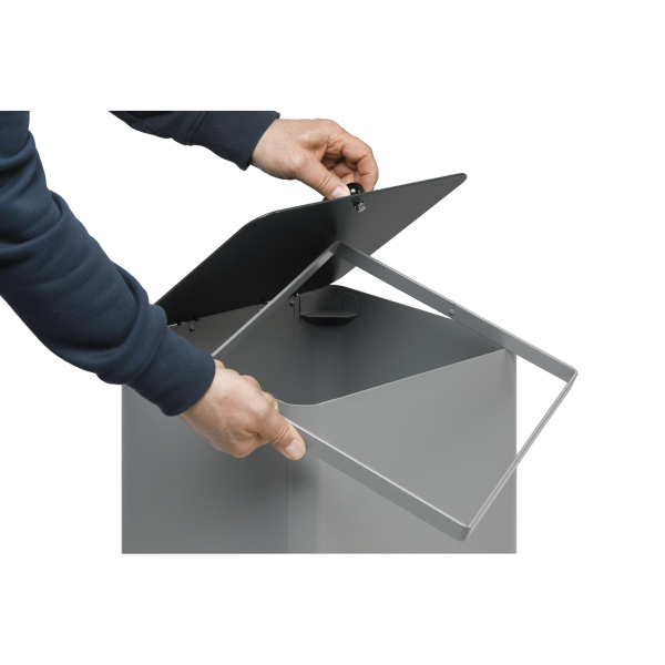 VAR Wertstoffsammelbehälter WSG QUADRO 79 21407, 70 Liter, rechteckig, silber