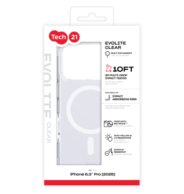 Tech21 EvoLite Case MagSafe for iPhone17 Pro Clear
