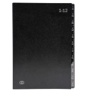 Pultordner oeco 3425, 1-12 / Jan-Dez, schwarz, A4, 12 F&auml;cher
