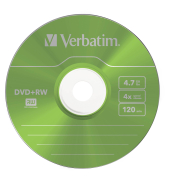 Verbatim DVD+RW 4,7GB 4x Speed Colour Surface Slimcase