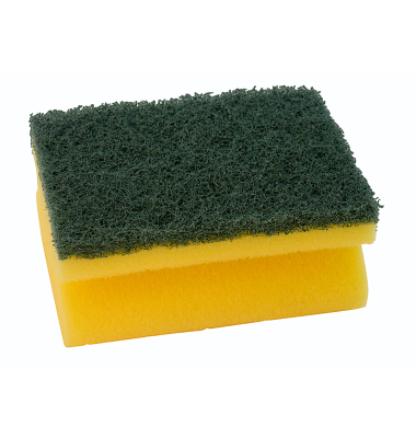 Schwamm 7x9,5x4cm Griffleiste gelb/gr&uuml;n 10St