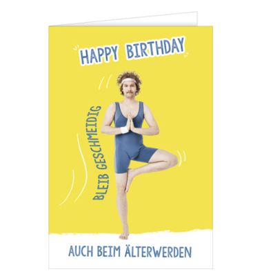 Geburtstagskarte Yoga Humor