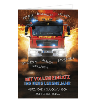 Geburtstagskarte Feuerwehr