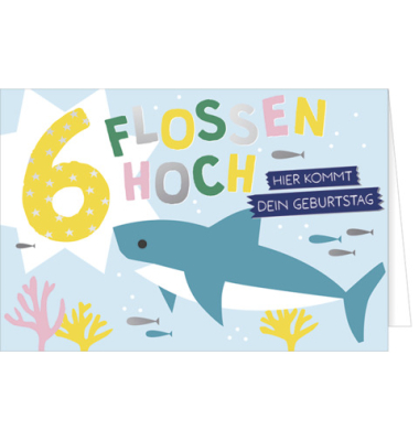 Geburtstagskarte Kinder Zahl 6