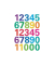 3279 Decorsticker Schmucketikett Zahlen farbig